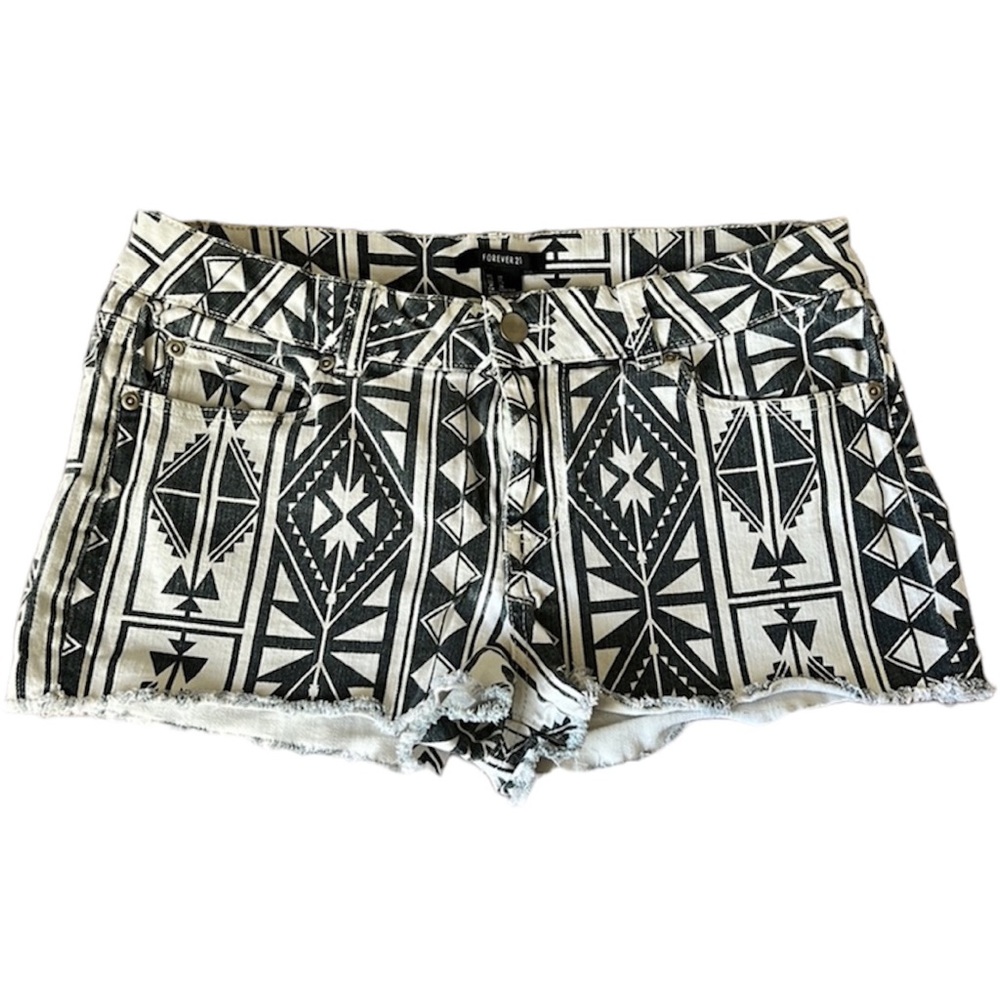 Forever 21 Cotton Western Native Pattern Short Shorts Size 30
